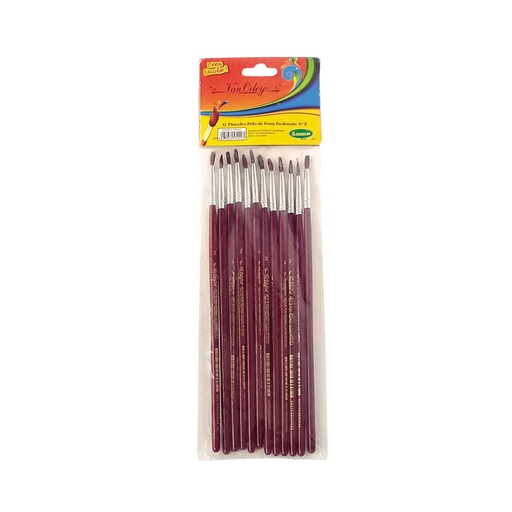 [VANORLRE2X12] Pincel redondo Van Orley N°  2, pack de 12 unidades