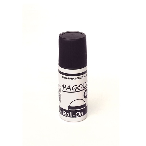 [PAGTIROL70N] Tinta para sellos de goma rolón Pagoda, negra, 70cc.