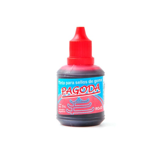 [PAGTISEL30RO] Tinta para sellos de goma Pagoda roja, 30cc.