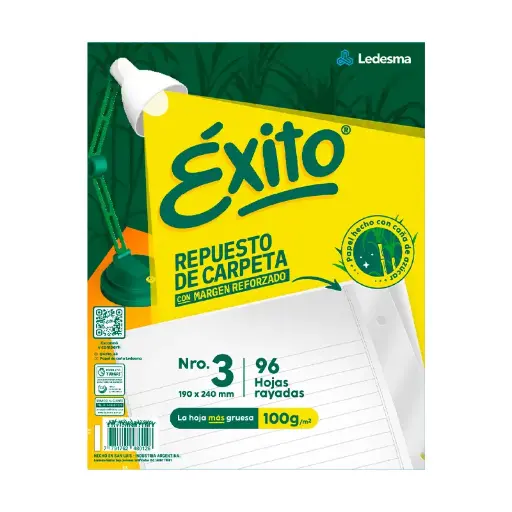 [EXITOREF96R] Repuesto Éxito Reforzado, 96 hojas rayadas