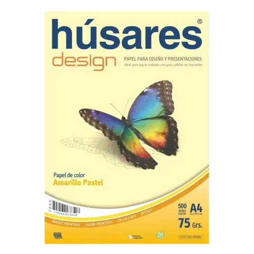 [HUSARESA4AMA75] Resma Húsares Design A4 75 Gs. 500 Hs. Amarilla 7882