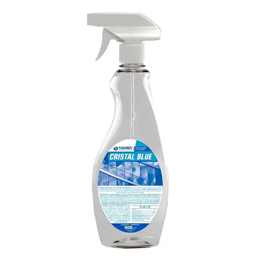 [LIMPVIDRIO500] Limpia Vidrio Cristal Blue con gatillo, 500cc.