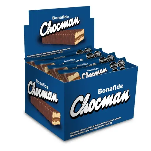 [CHOCMAN18X35G] Chocolate Chocman Bonafide, 35g. caja de 18 unidades