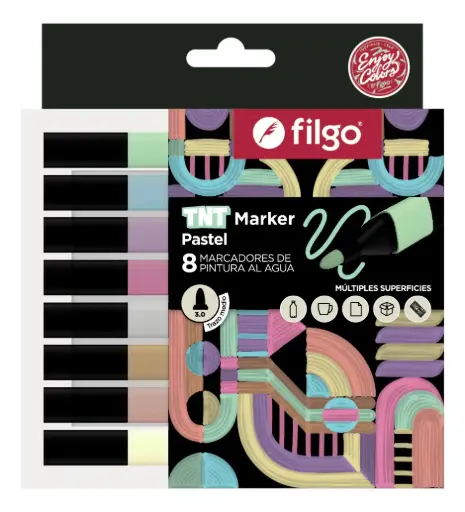 [FILGOPINTPASTX8] Marcador de Pintura al Agua 3.0mm Filgo Estuche x 8 Pastel