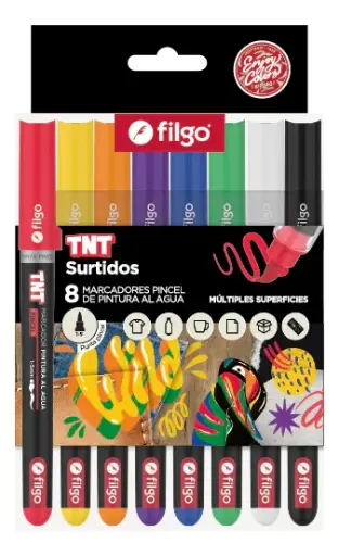 [FILGOPINCPINTX8SUR] Marcador Pincel de Pintura al Agua 1.5 mm Filgo Estuche x 8 Surtido