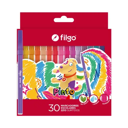 [FILGOMAR2210ES30] Marcadores escolares Filgo Pinto 2210, 30 colores 